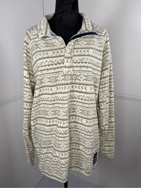 Southern Marsh Aztec Print Fleece Pullover Unisex Size Medium